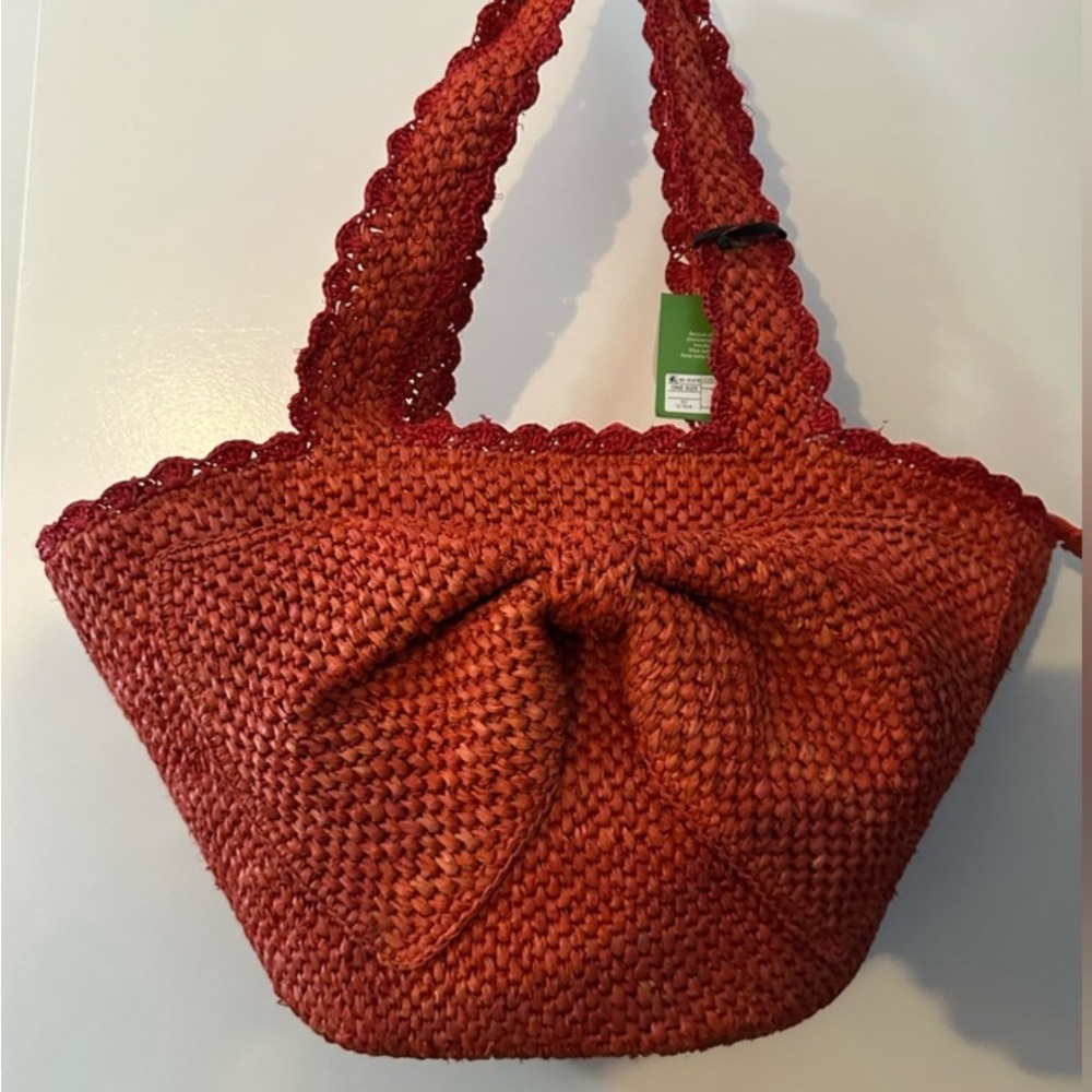 KATE ♠️ SPADE/ TARGET RAFIA Woven Tote Bag NWT - Picture 6 of 9